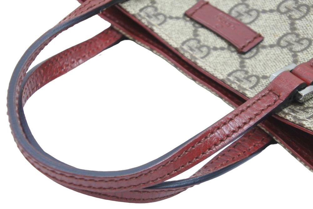 Gucci Handbag Bag GG Supreme Beige Red - Picture 5 of 7